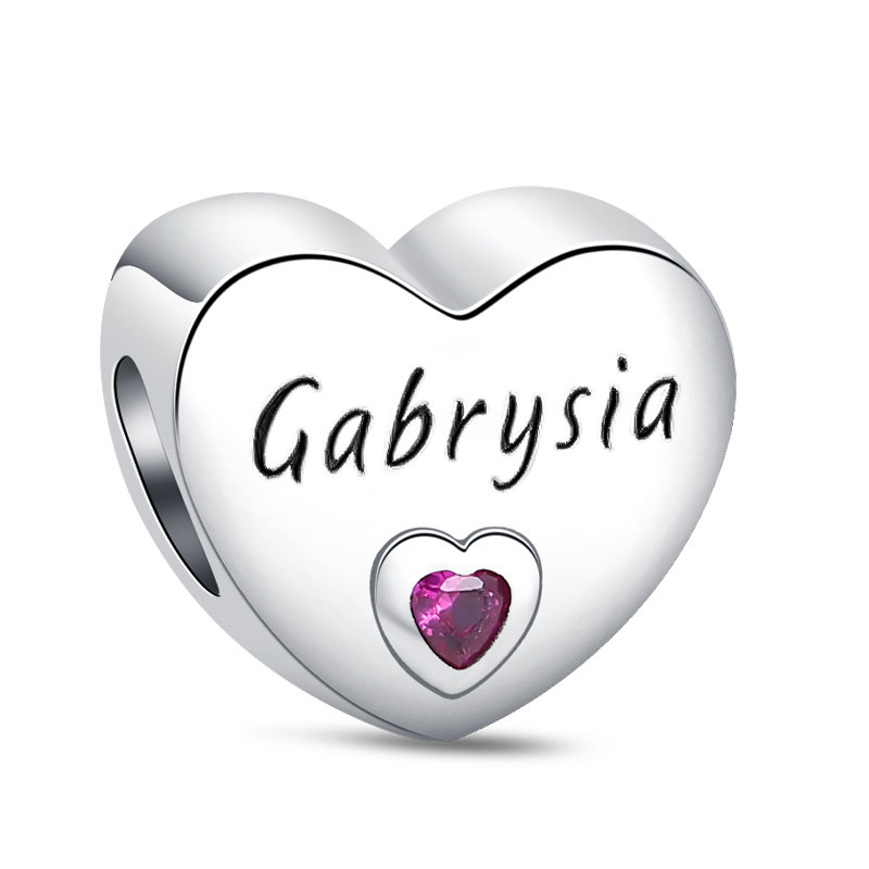 Zawieszka SREBRO 925 Charms koralik do PANDORA Serce Imię Gabrysia