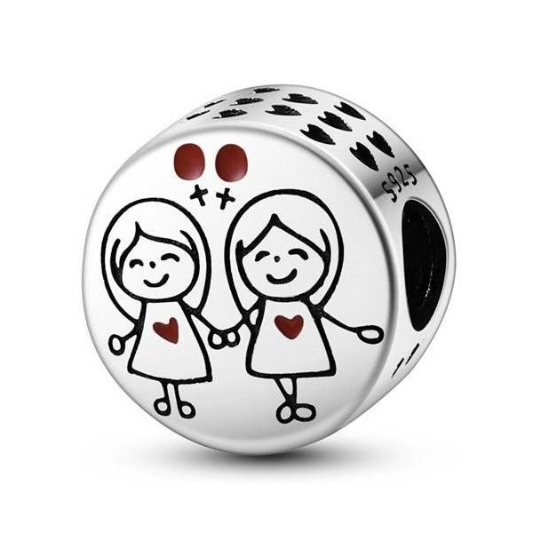 Zawieszka SREBRO 925 Charms koralik do PANDORA Siostry Przyjaciółki