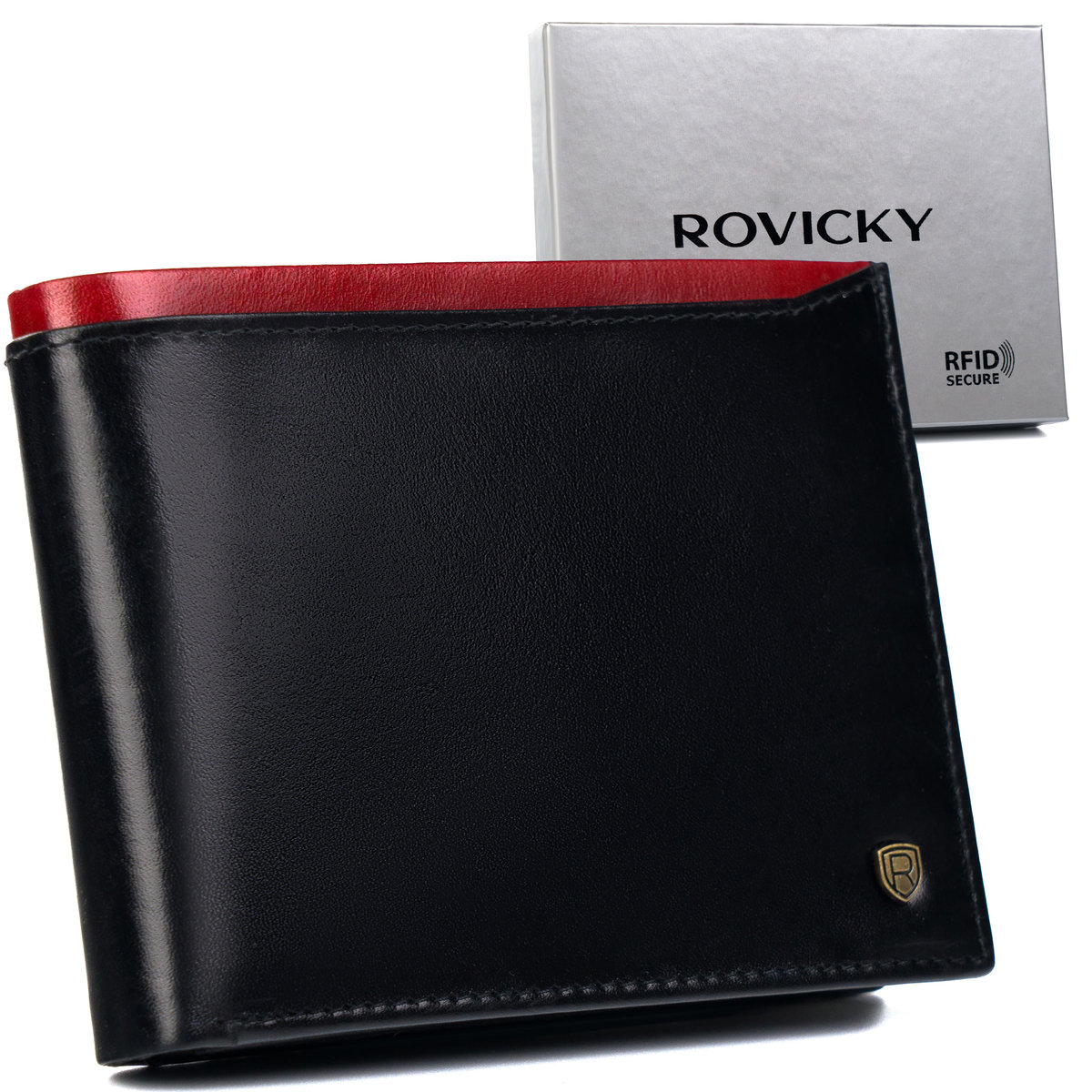 Duży portfel męski z systemem RFID Protect Rovicky