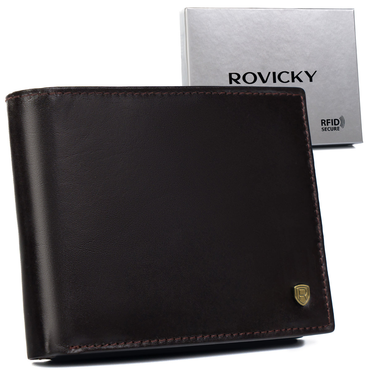 Duży portfel męski z systemem RFID Protect Rovicky