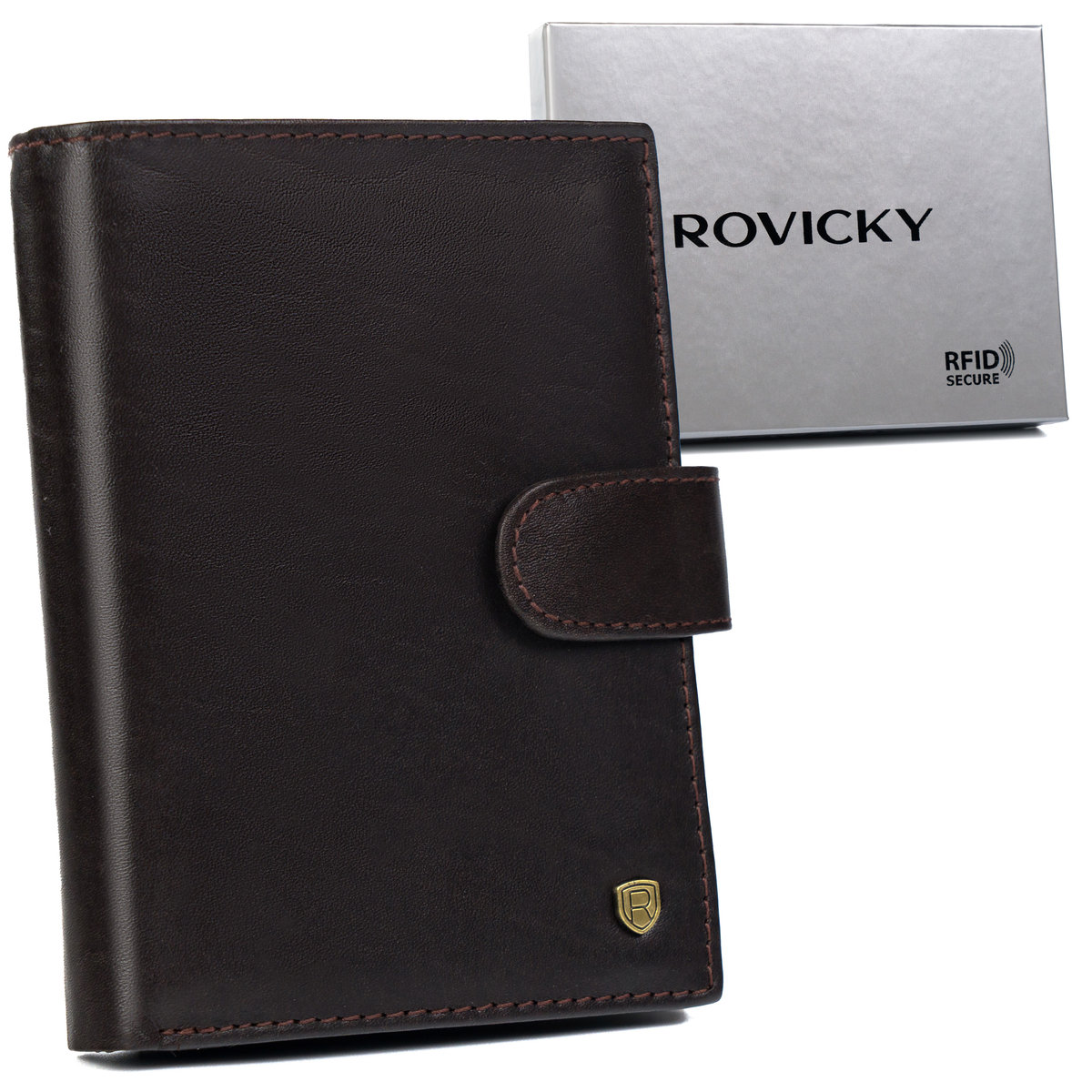 Męski portfel skórzany z RFID Protect Rovicky