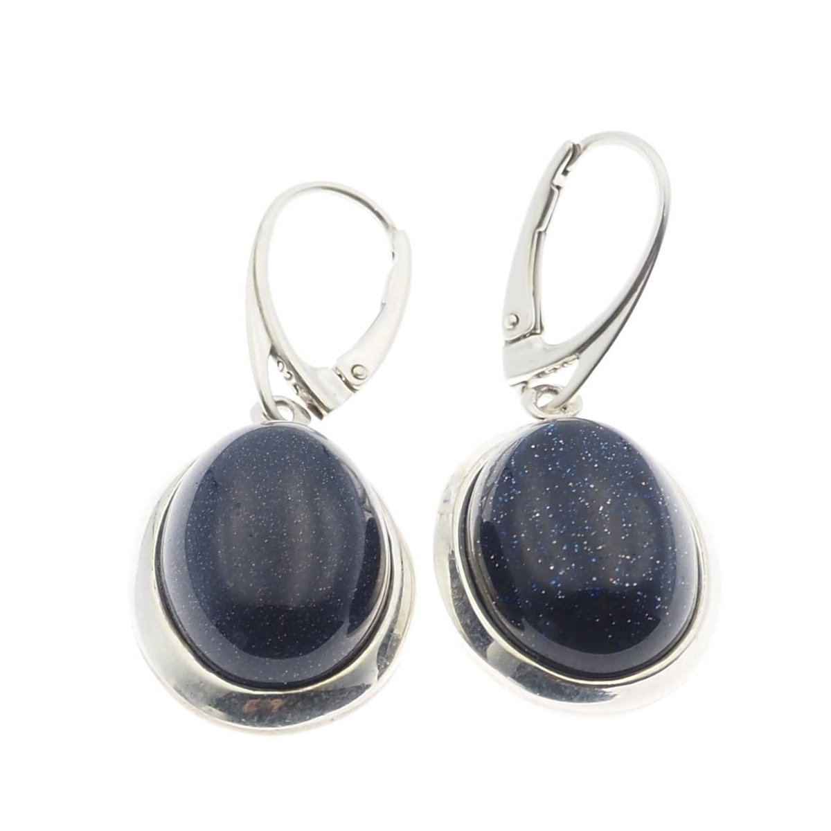 Skorulski Jewellery, Kolczyki z owalną Nocą Kairu w srebrze.
