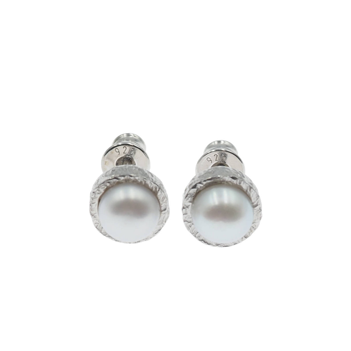 Skorulski Jewellery, Kolczyki z białymi, okrągłymi Perłami w srebrze złoconym