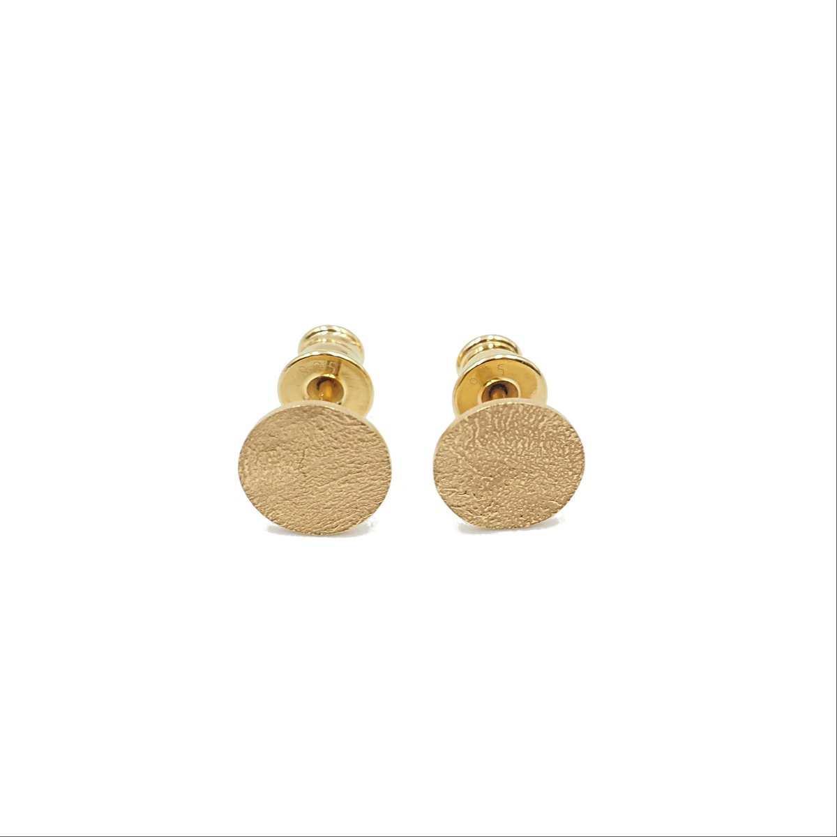 Skorulski Jewellery, Kolczyki sztyfty z młotkowanego srebra złoconego-8 mm