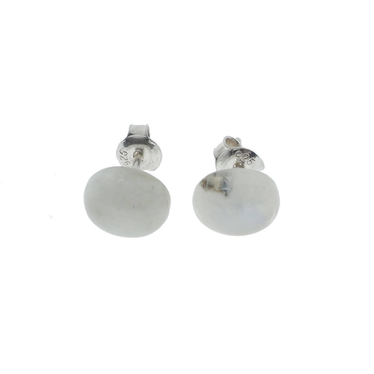 Skorulski Jewellery, Kolczyki sztyfty z owalnym Kamieniem Księżycowym w srebrze.