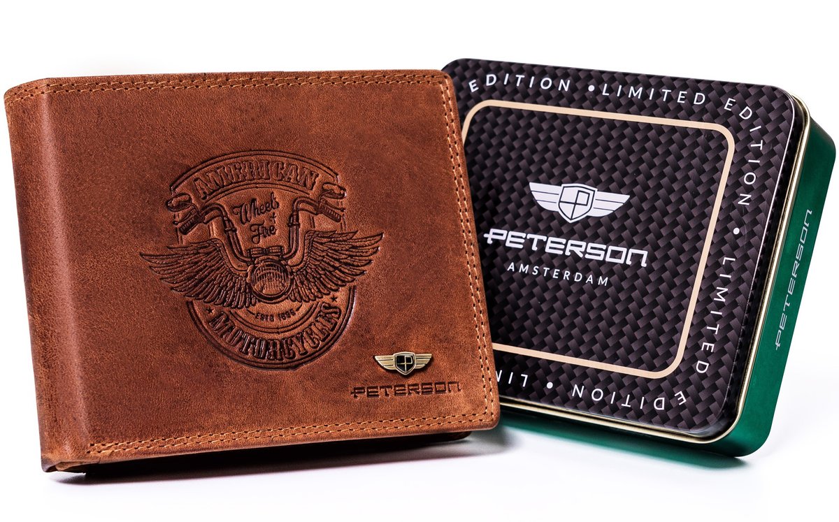 Skórzany portfel męski American Motorcycles Peterson