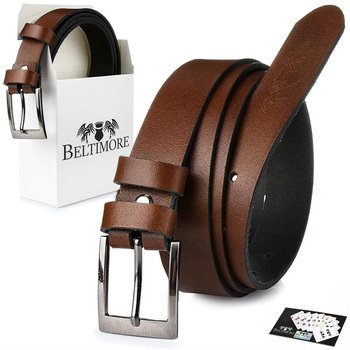 Beltimore skórzany pasek męski brązowy wąski E16 : Kolory - brązowy, beżowy, Rozmiar pasków - r.90-105 cm