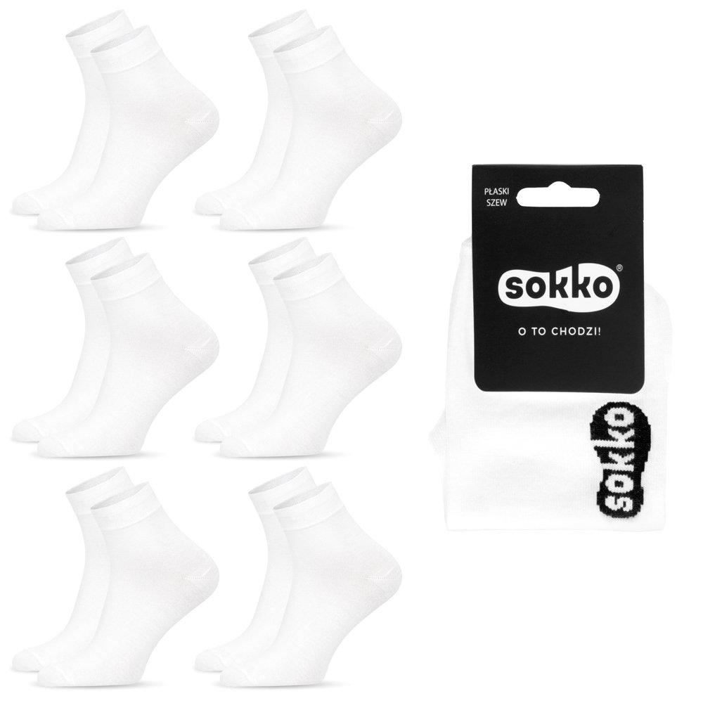 6X SOKKO SKARPETKI MĘSKIE BAMBUSOWE 3/4 ZA KOSTKĘ - SM6-S62-BIA-39-41