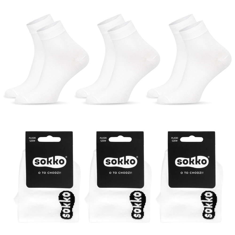 3X SOKKO SKARPETKI MĘSKIE BAMBUSOWE 3/4 ZA KOSTKĘ - SM3-S62-BIA-42-44