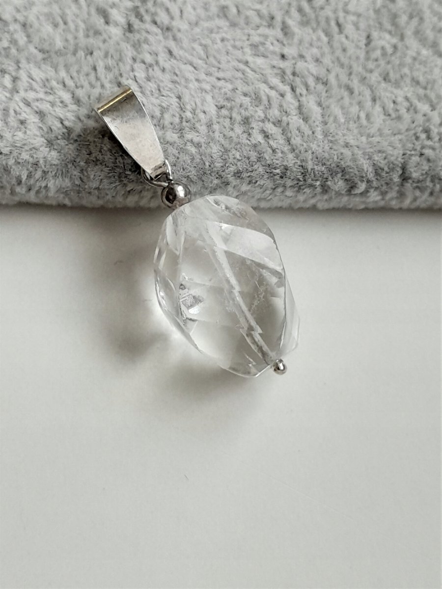 ZAWIESZKA WISIOREK BIAŁY KRYSZTAŁ GÓRSKI SREBRO925
