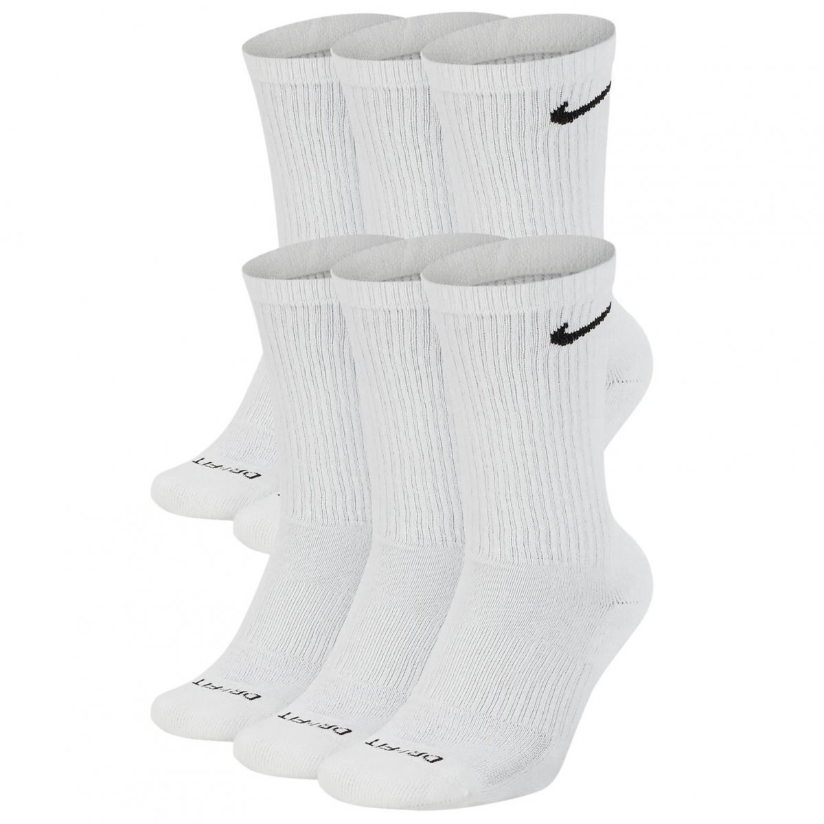 Nike skarpety białe wysokie komplet 6 par Dri-Fit SX6897-100 39-42