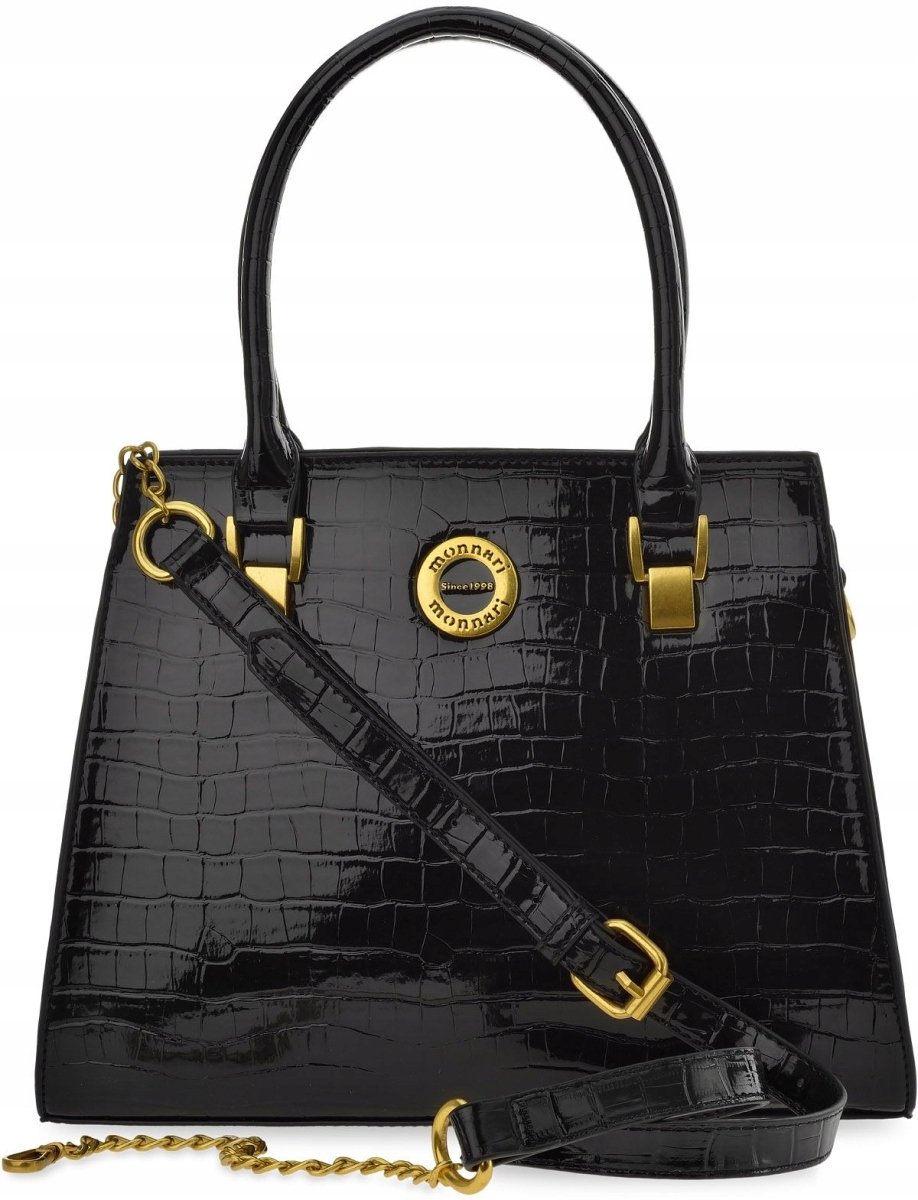 Monnari elegancka torebka damska croco lakierowana