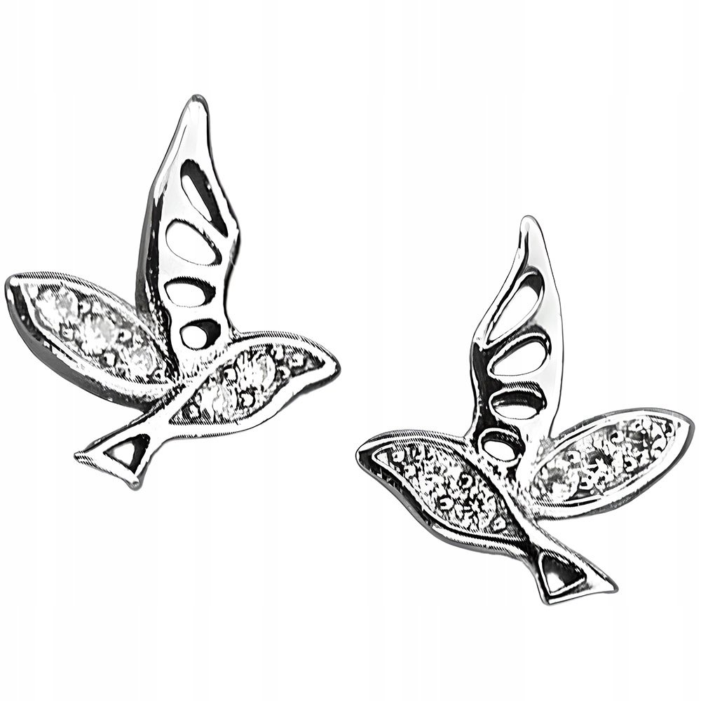 Srebrne Kolczyki 925 Ptaki W Locie Ptak Na Sztyft