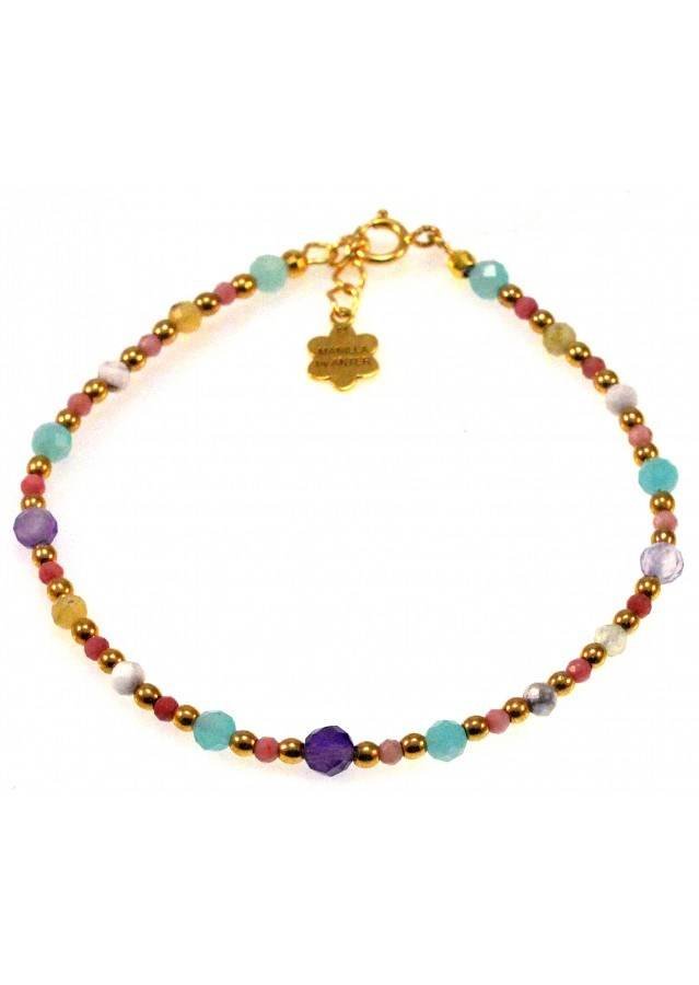 Bransoletka Ametyst Amazonit 925