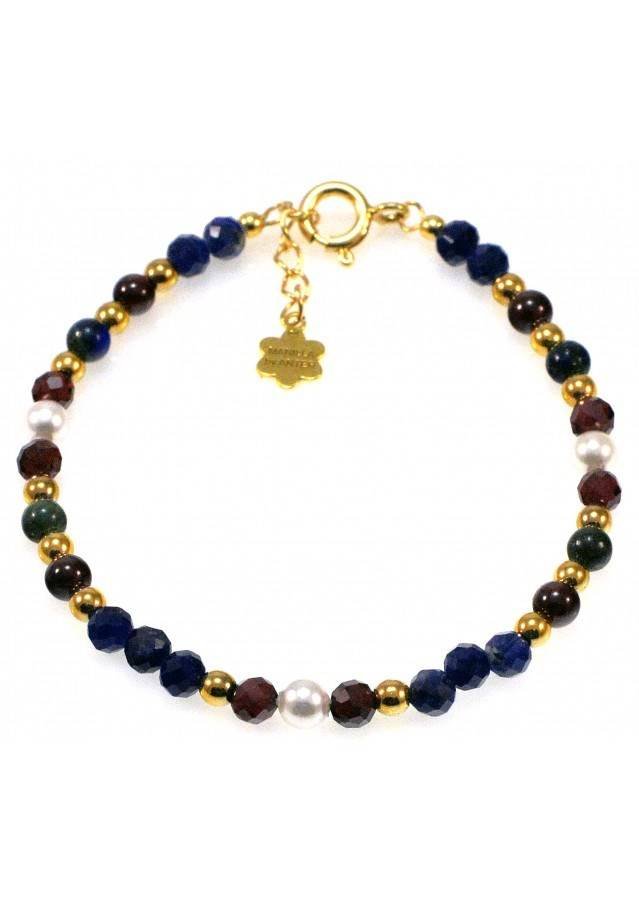 Bransoletka Lapis Granat 925