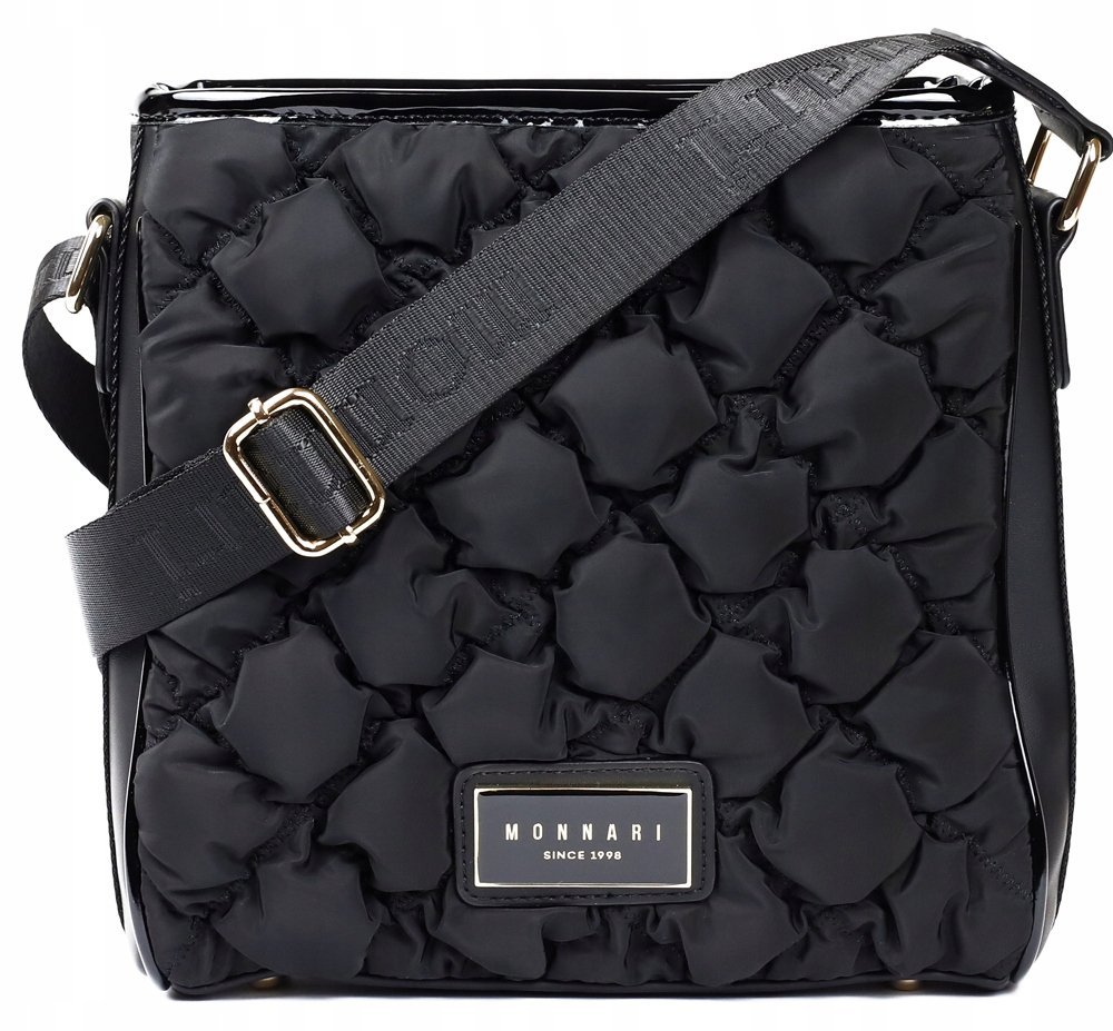 Torebka Listonoszka Monnari Czarna Pikowana Pasek