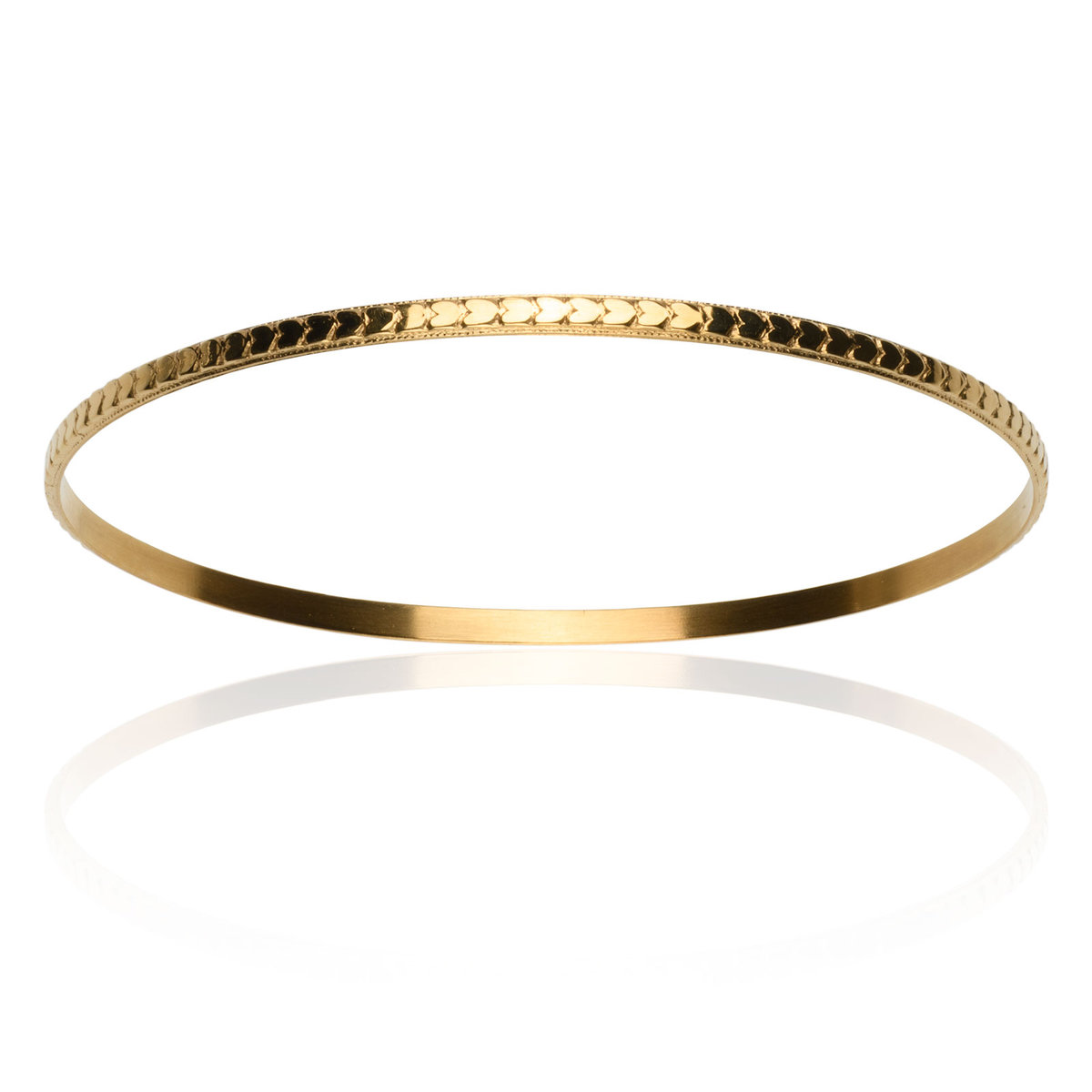 Bransoletka z pozłacanego srebra koło w serduszka