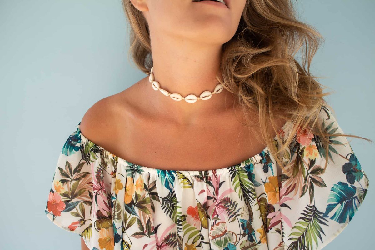 Naszyjnik Choker z Muszelek KAURI