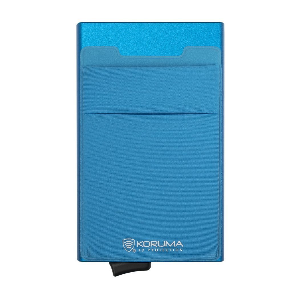 Koruma, Aluminiowy portfel na karty, Ochrona RFID (Niebieski)