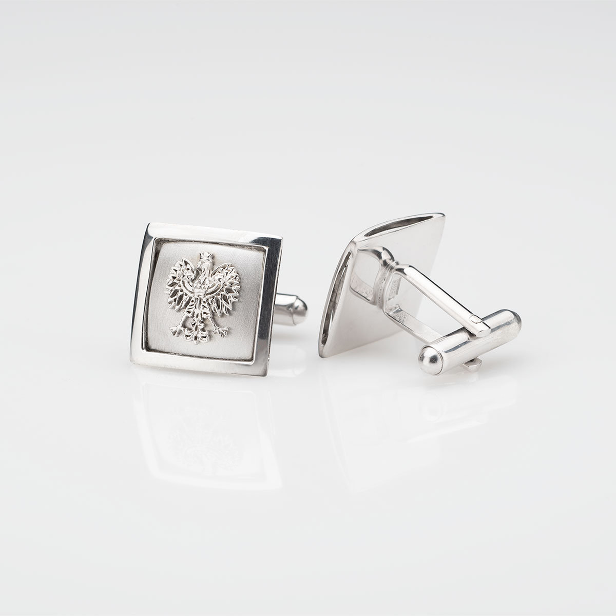 Spinki Męskie Do Koszuli Z Godłem - Srebro Próba 925