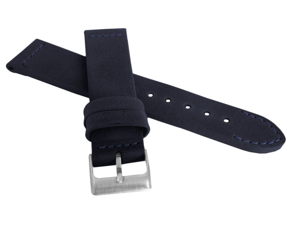 Lavvu Granatowy Szyty Pasek Retro Z Luksusowej Skóry Top Grain - 22