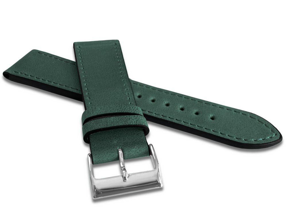Lavvu Zielony Szyty Pasek Slim Z Luksusowej Skóry Top Grain - 22