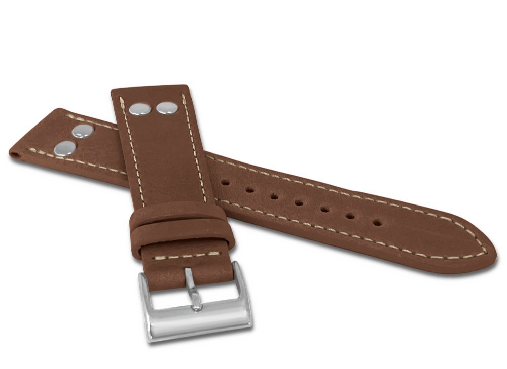 LAVVU Brązowy pasek PILOT z luksusowej skóry Top Grain - 18