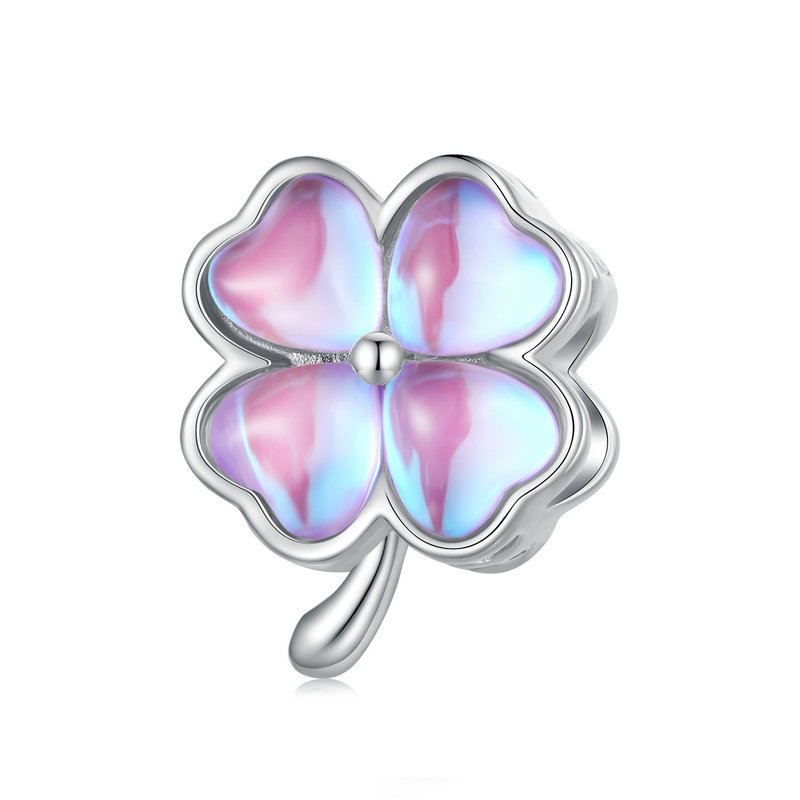 Charms Fioletowa Koniczynka Srebro 925