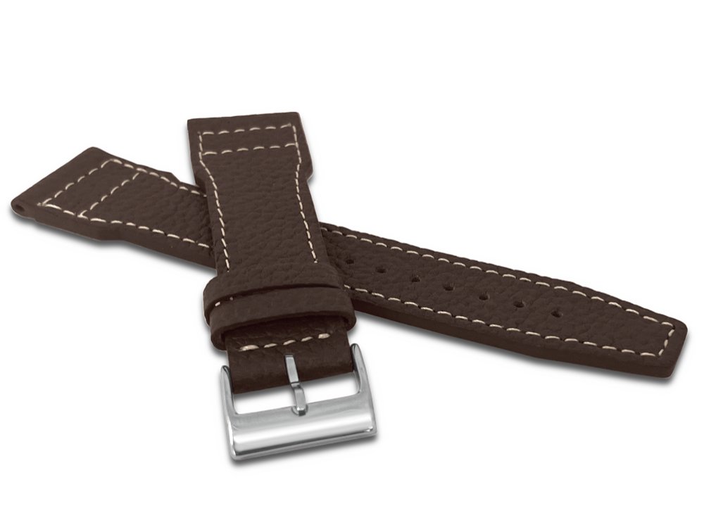 LAVVU Zwężany brązowy pasek CUT z luksusowej skóry Top Grain - 20