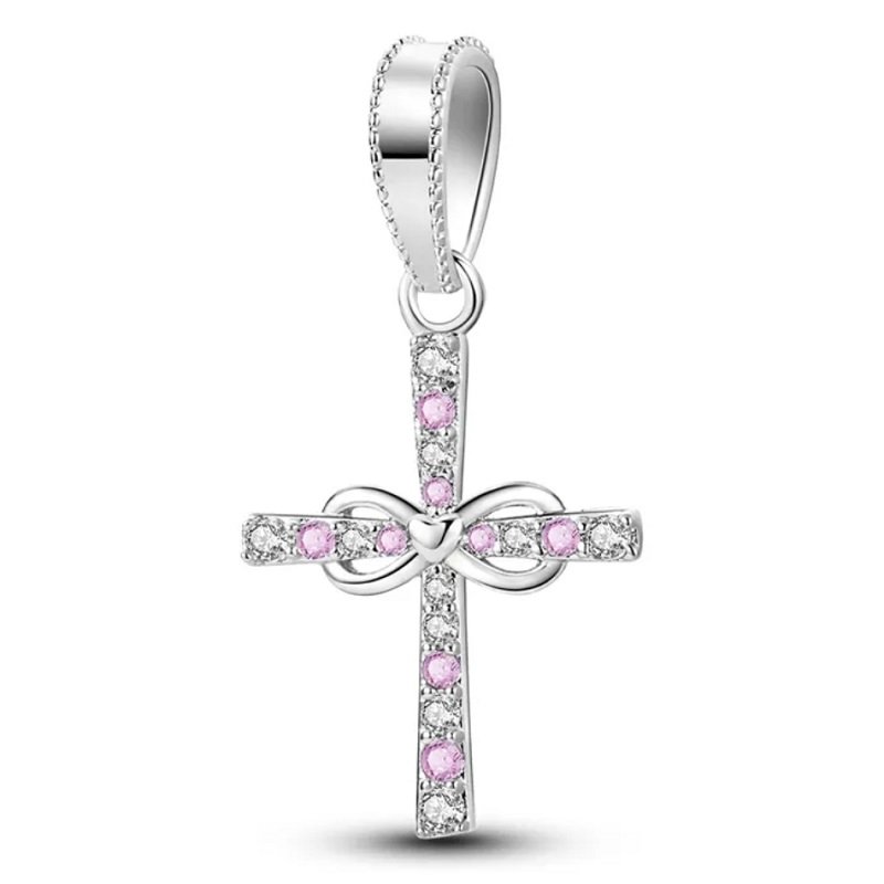 Zawieszka Srebro 925 Charms Koralik Do Pandora Krzyż Znak Nieskończoności