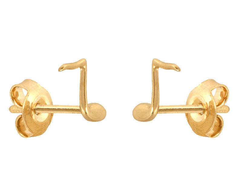 Złote Kolczyki 585 Nutki Na Sztyft Nuta