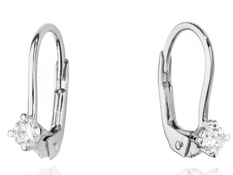 Złote Kolczyki 585 Z Naturalnymi Diamentami 1,05 G