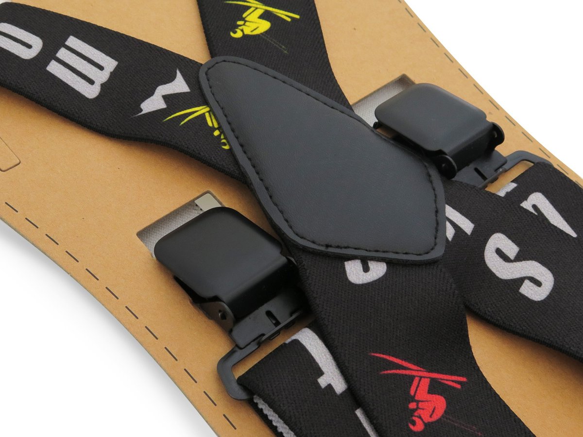 Szerokie czarne narciarskie szelki do spodni - T35