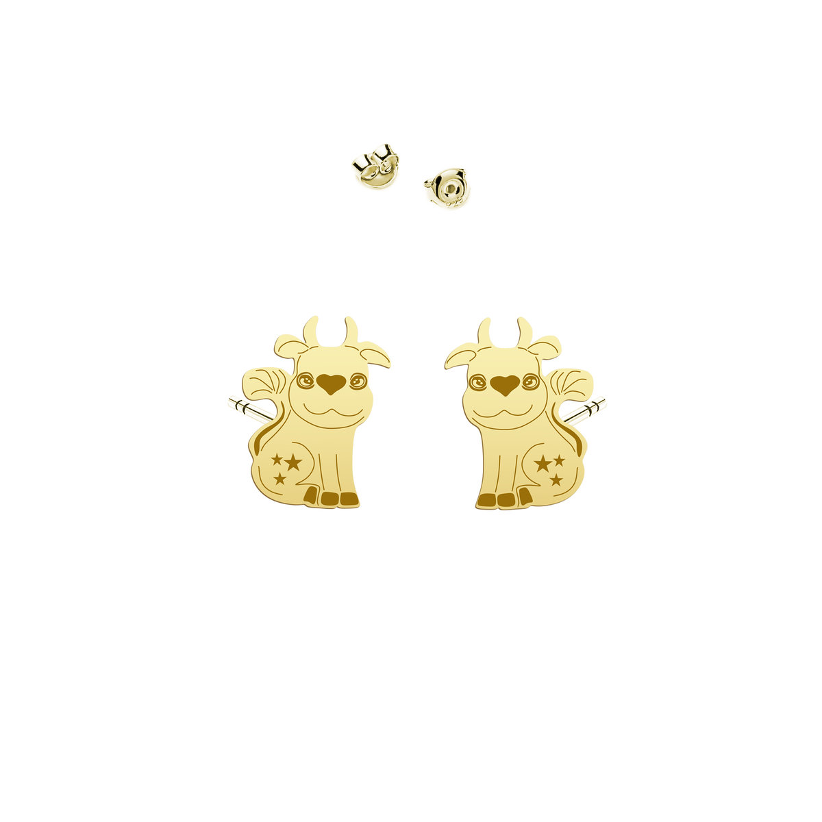 Kolczyki Pozłacane Krówka