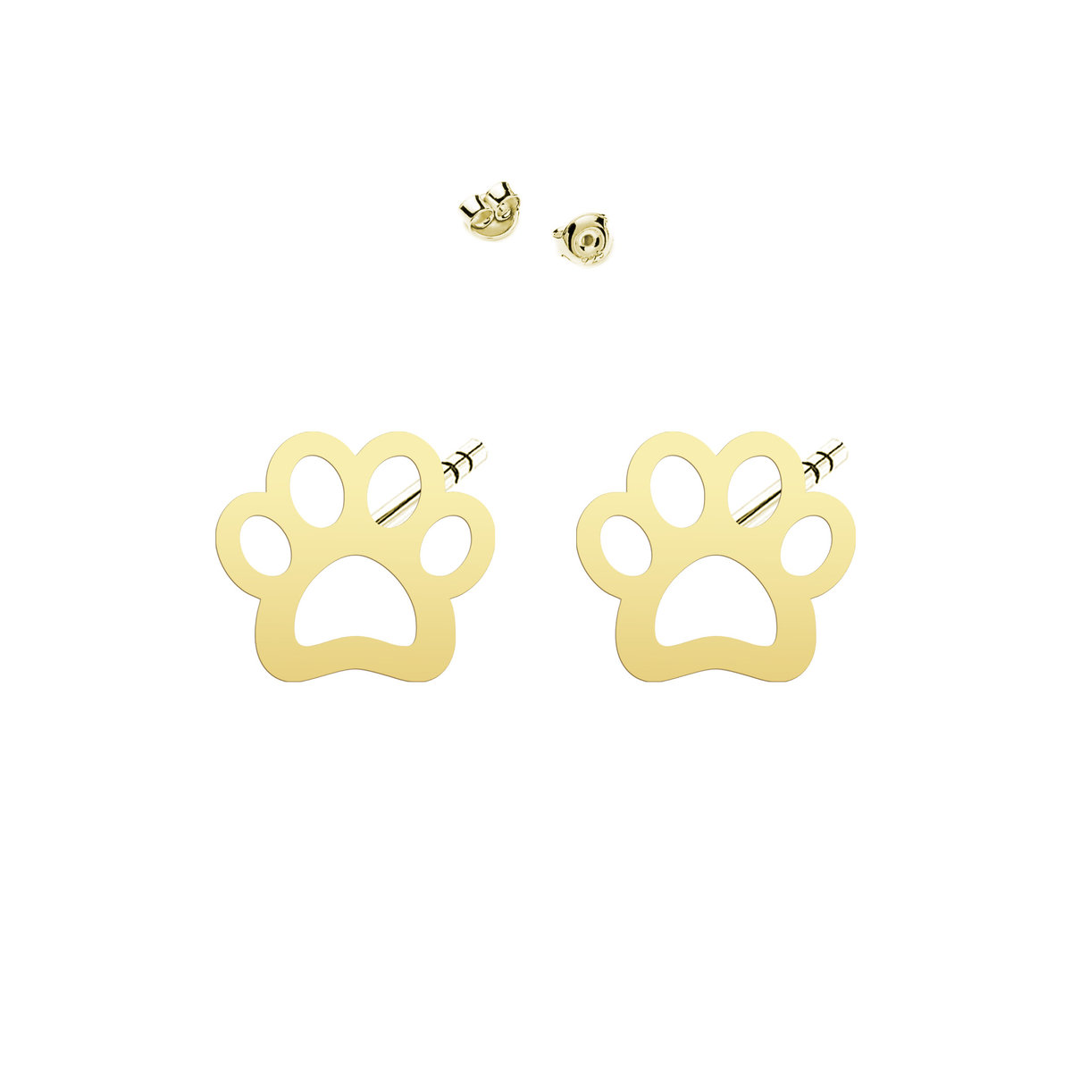 Kolczyki Pozłacane Łapka Psa Kota - MEJK Jewellery