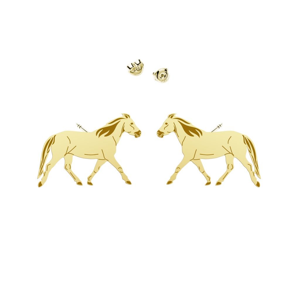 Kolczyki pozłacane Koń Huculski - MEJK Jewellery