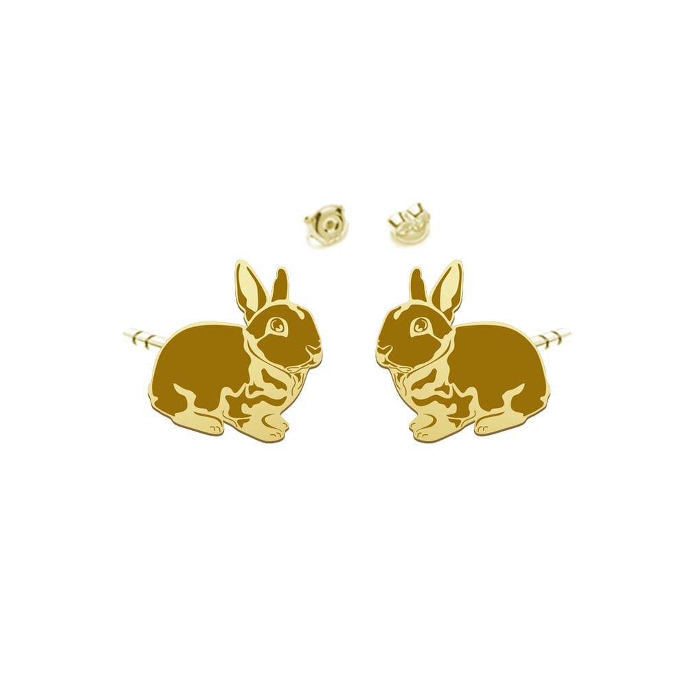 Królik Rex karzełek Pozłacane Kolczyki - Mejk Jewellery