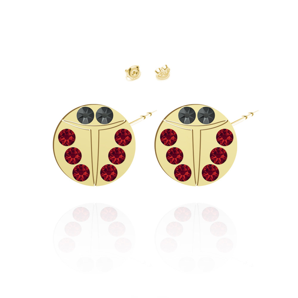 Kolczyki z Biedronkami srebro pozłacane