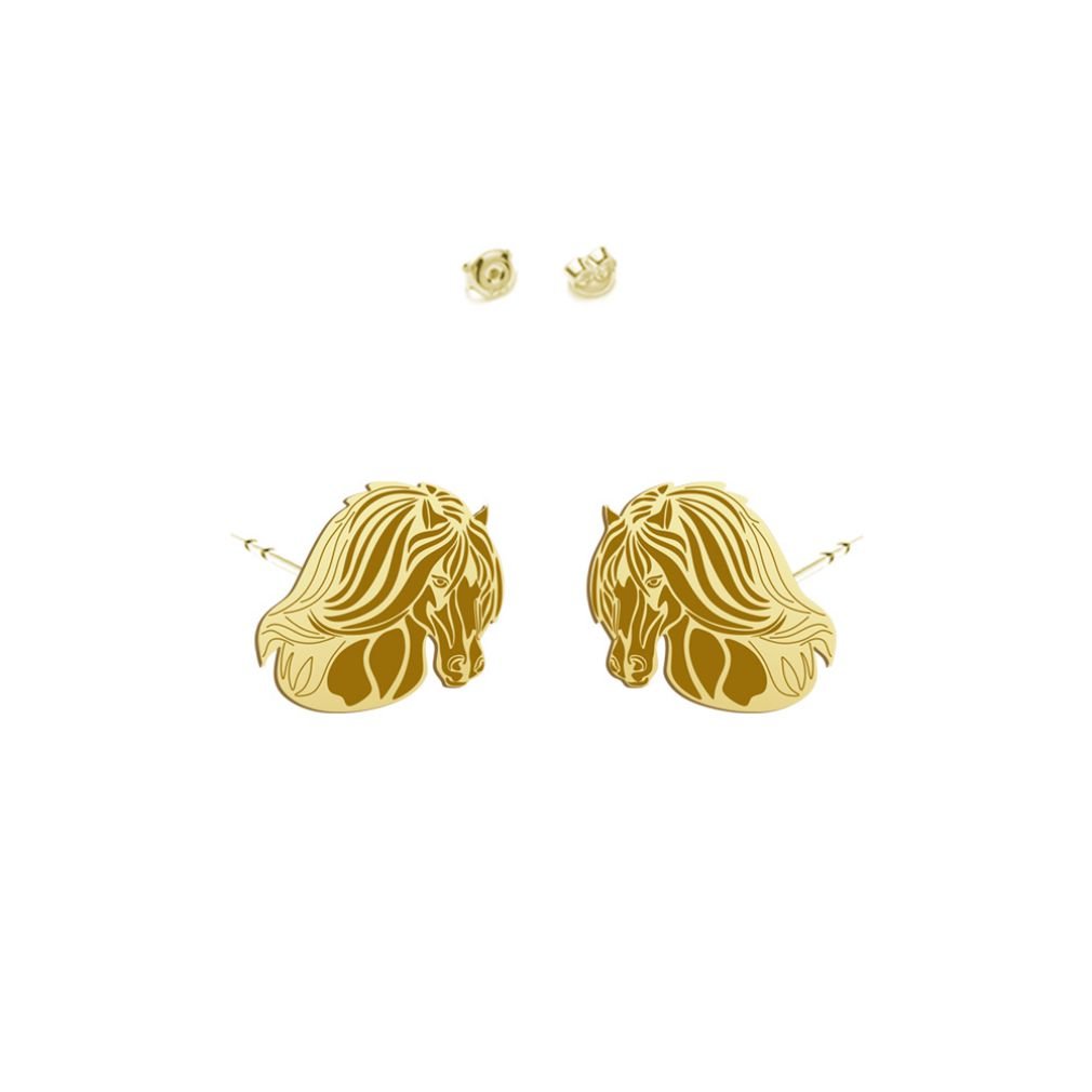 Pozłacane kolczyki wkrętki Vanner Koń Cygański - MEJK Jewellery