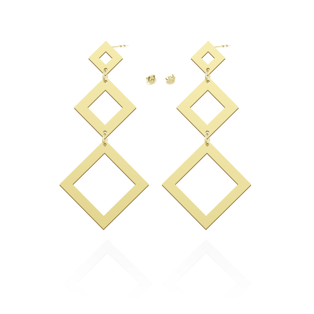 Kolczyki Pozłacane Kwadraty