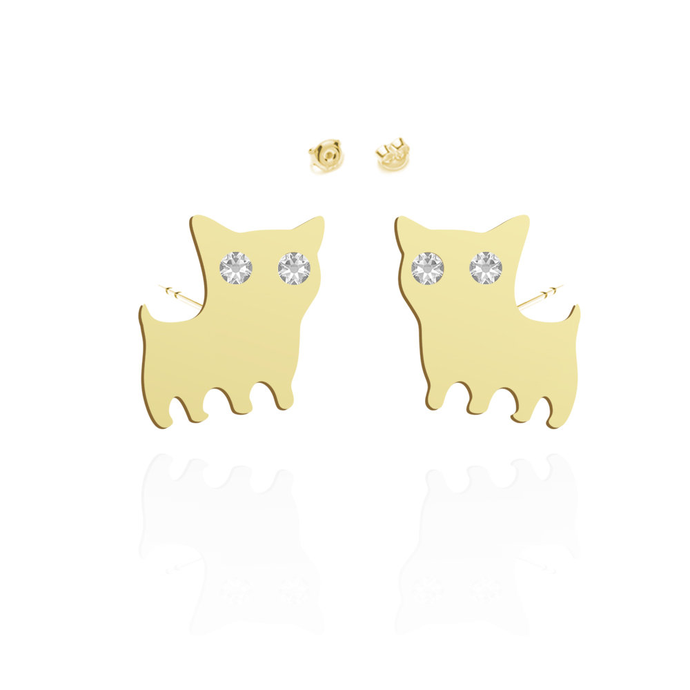 Kolczyki z Kotkami na sztyfcie srebro pozłacane