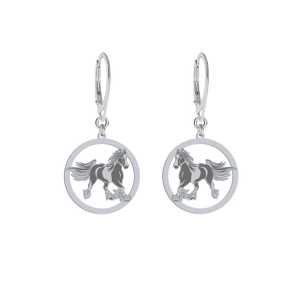 Srebrne kolczyki pr925 Vanner Koń Cygański GRAWER - MEJK Jewellery