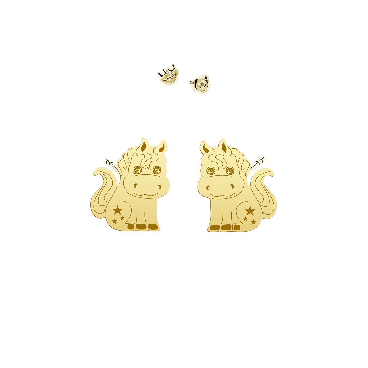 Kolczyki Pozłacane z Konikiem