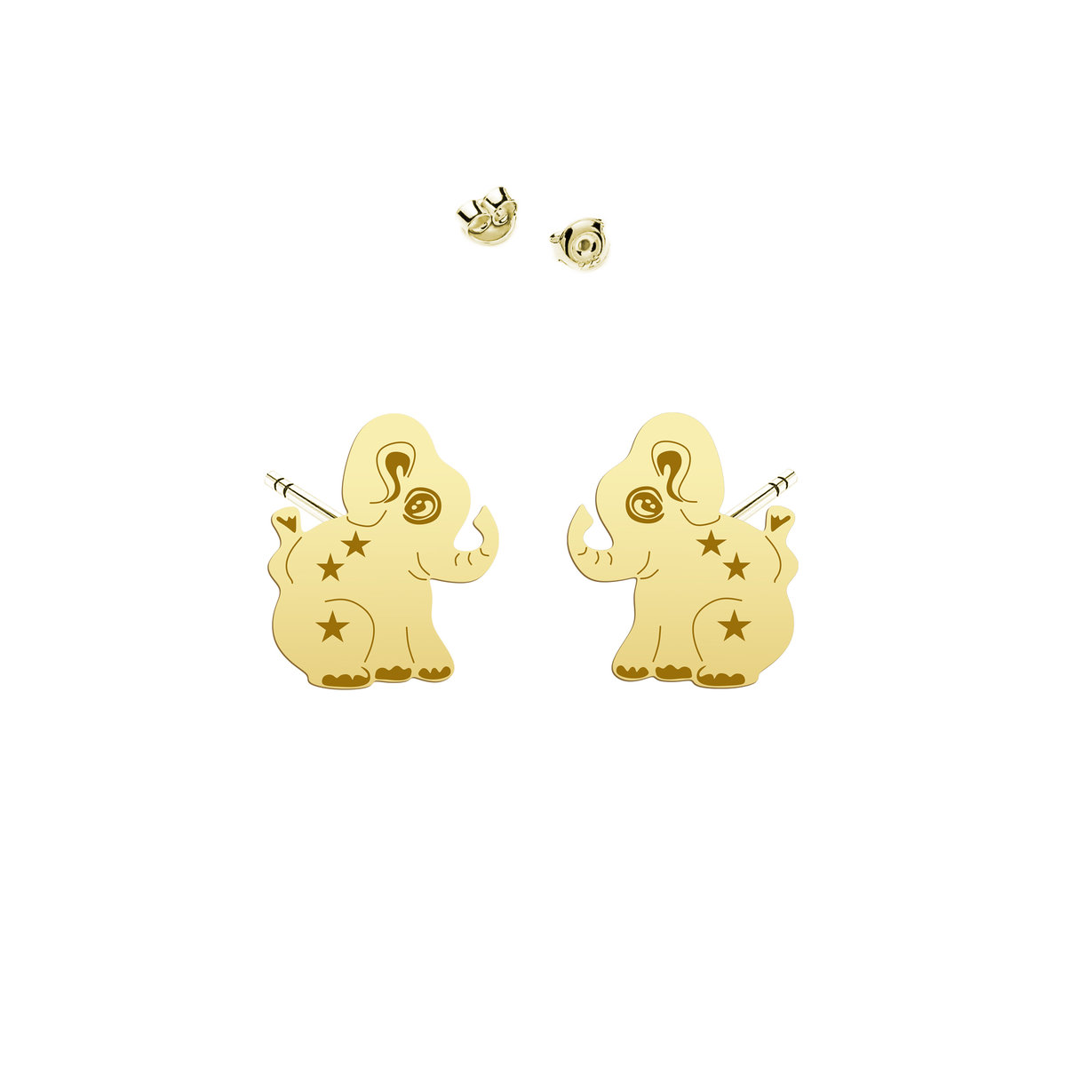 Kolczyki ze Słonikiem srebro pozłacane