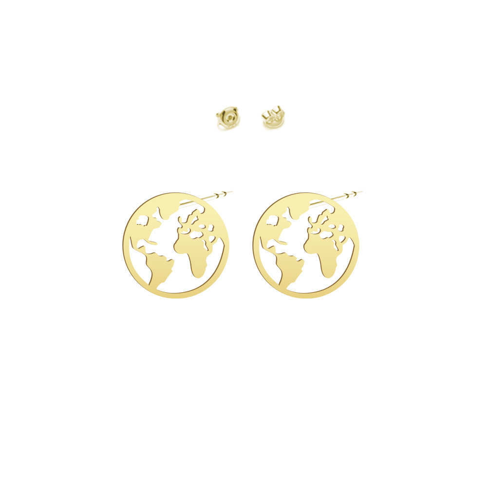 Kolczyki Pozłacane Z Kulą Ziemską