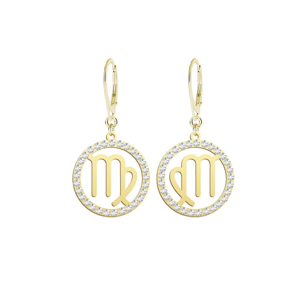 Kolczyki Pozłacane Panna Znak Zodiaku