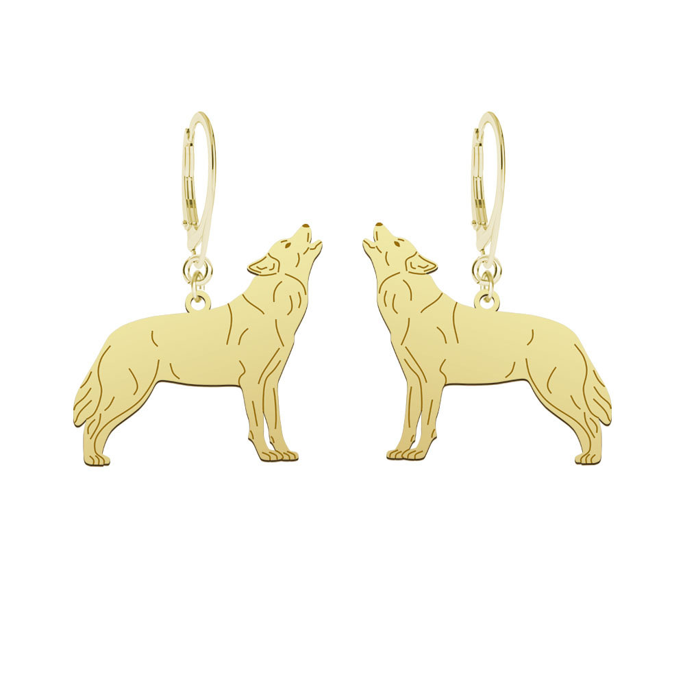 Kolczyki Pozłacane z Wilkiem GRAWER  - MEJK Jewellery