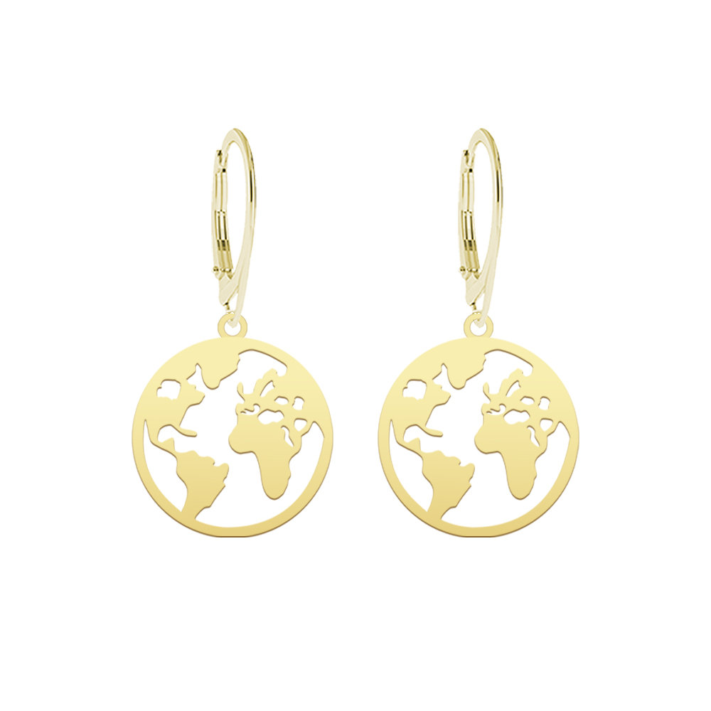 Kolczyki Kula Ziemska Srebro Pozłacane