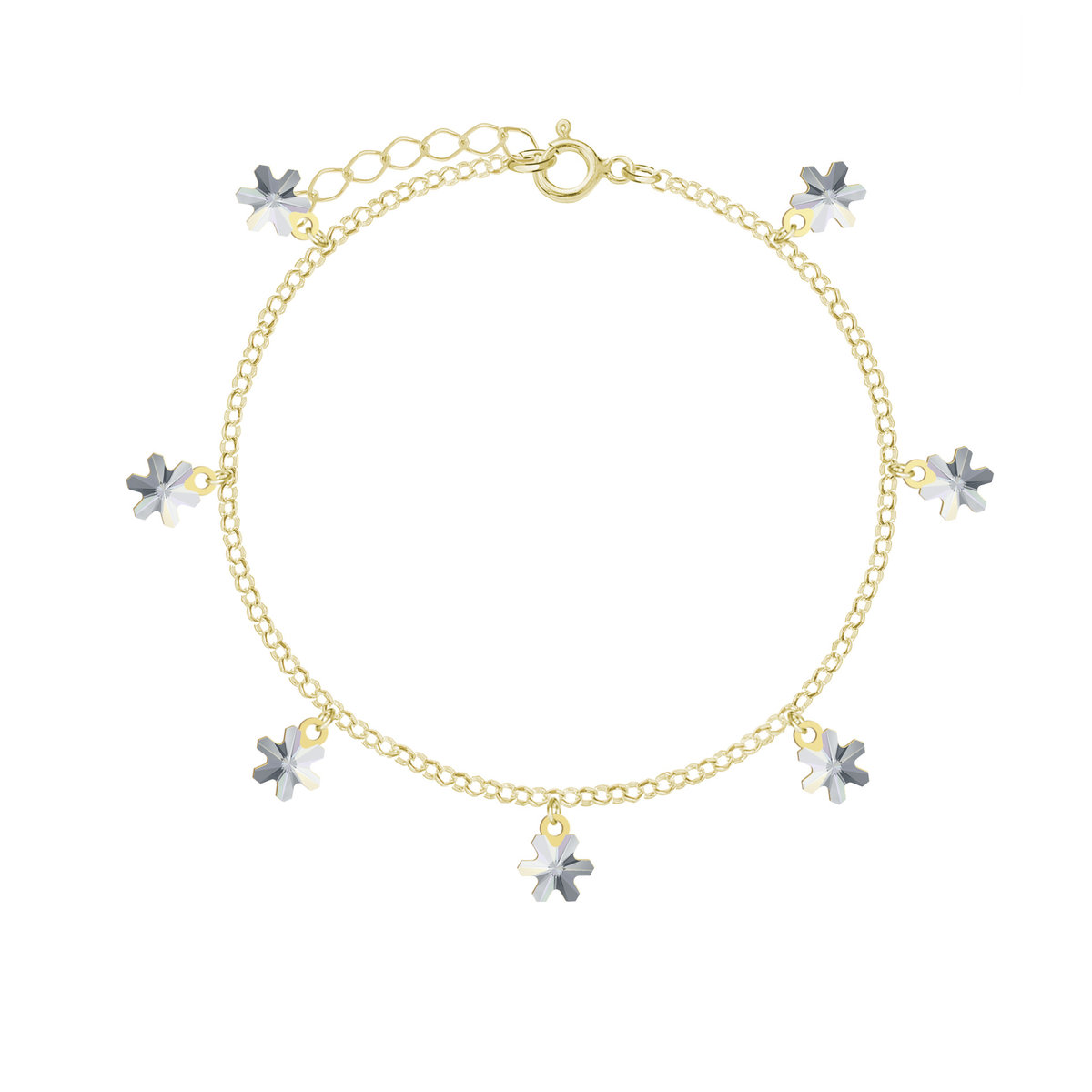 Bransoletka Pozłacana z Płatkami Śniegu Boże Narodzenie