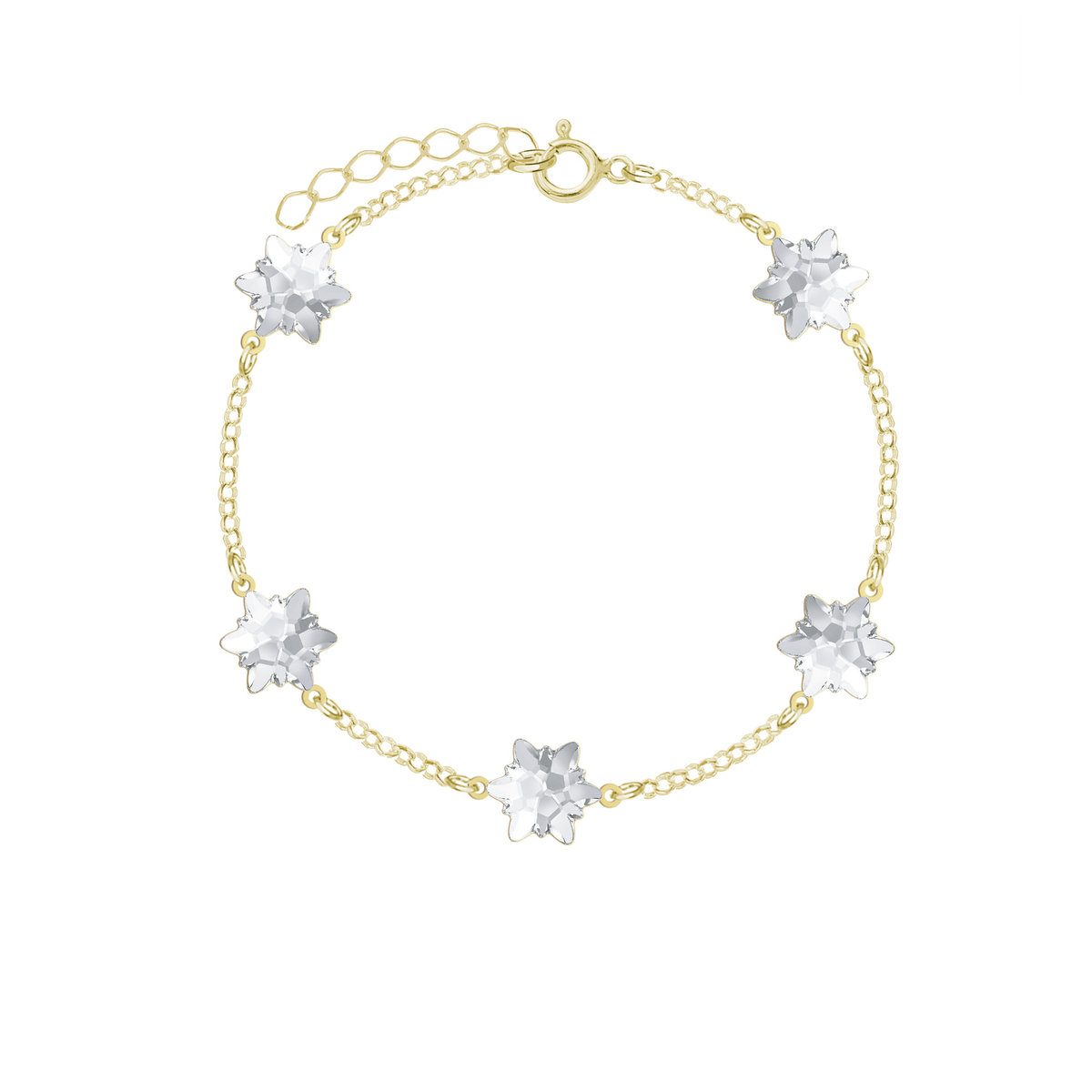 Bransoletka Pozłacana Płatki Śniegu Boże Narodzenie